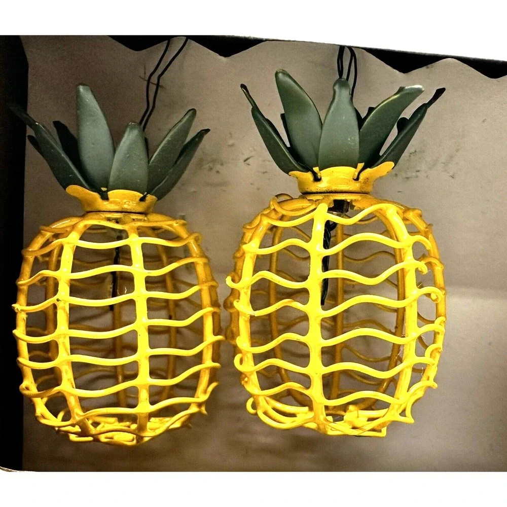 Lot of 3 sets Garden Party Pineapple Novelty String 10 Light Kit Battery NEW NIB